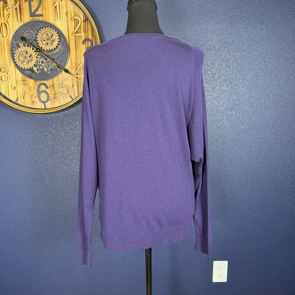 Splendid Cashmere Blend Purple Crew Neck Sweater, Size Large - Picture 3 of 8